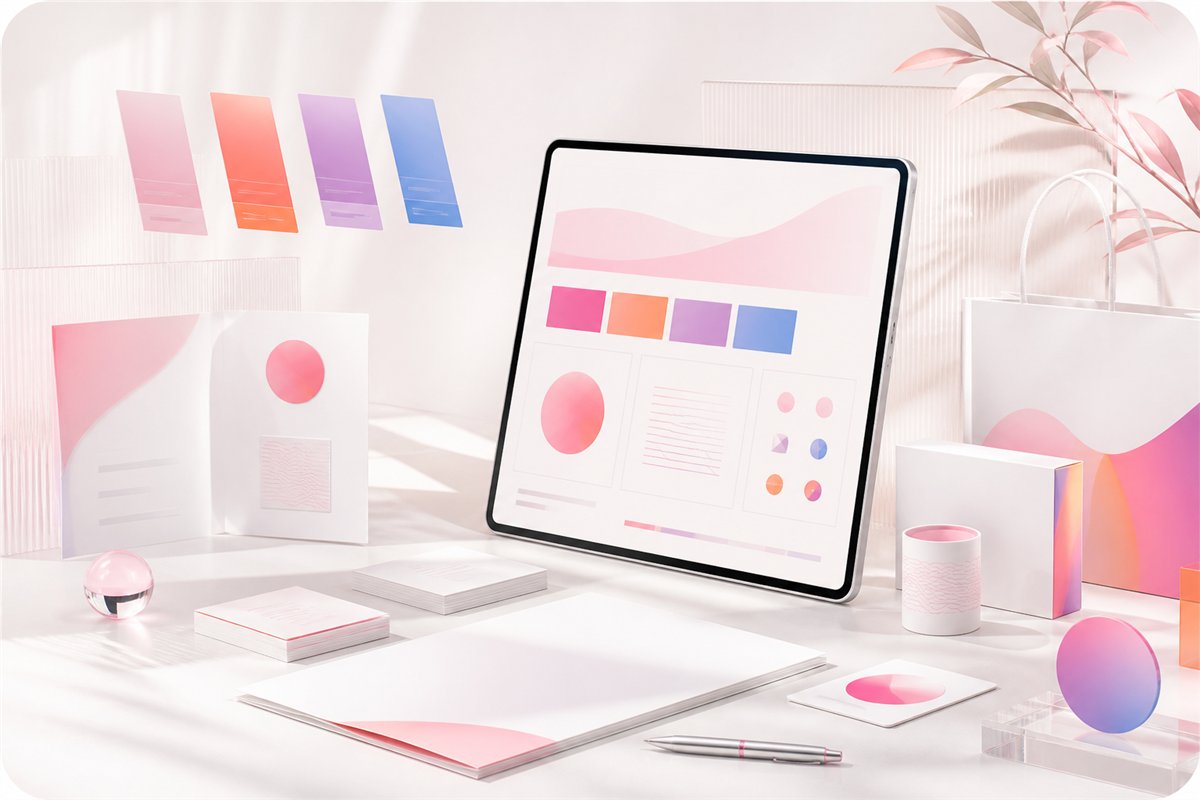 Ilustración de identidad visual y branding